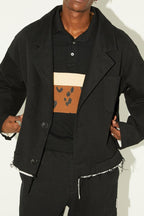 Empty Reference Washed Ripped Suit Jacket