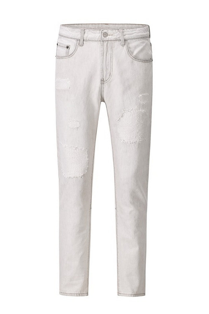 CZ Retro Distressed White Jeans