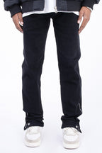 Buttons Straight Jeans