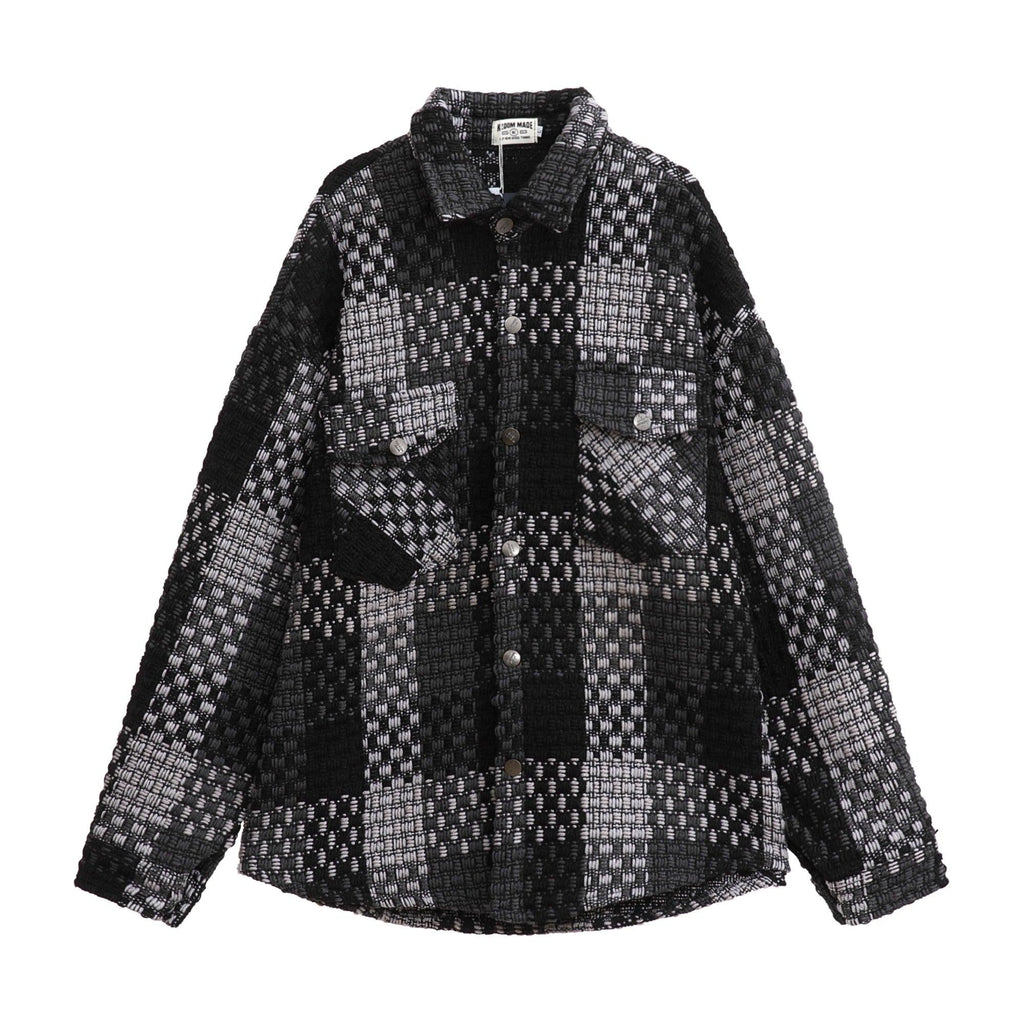 CZ Plaid Stitched Shirt