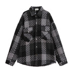 CZ Plaid Stitched Shirt
