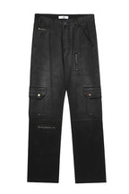 Multi-Pocket Loose Straight Jeans