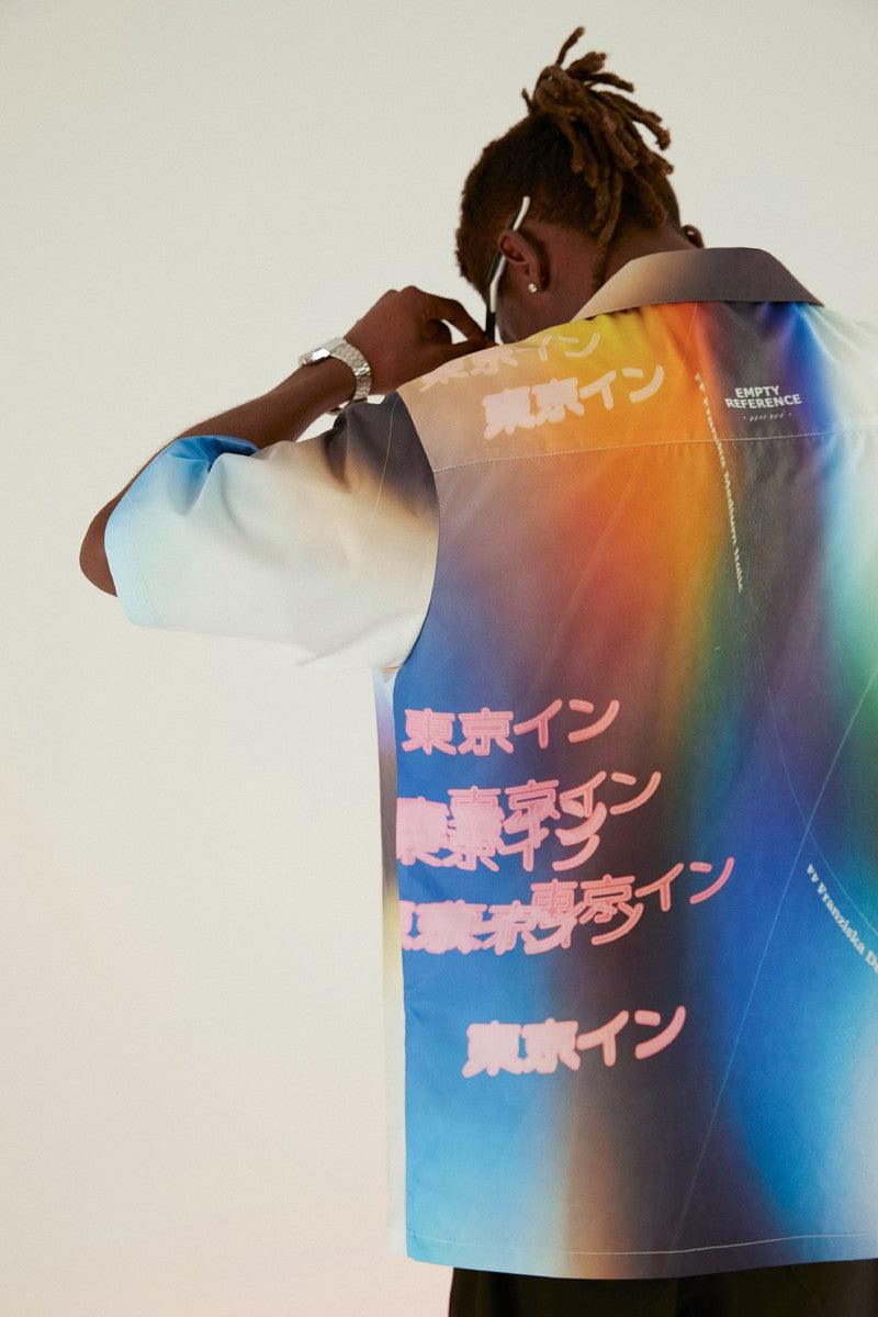 Empty Reference Neon Tokyo Print Cuban Shirt