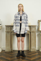 Empty Reference Faded Checkered Long Sleeve Shirt