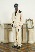 Empty Reference Flower Corduroy Straight Trousers