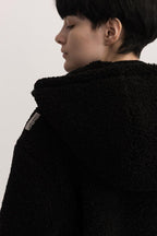 Empty Reference Black Sherpa Hooded Coat