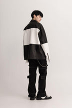 Empty Reference Contrast Leather Jacket