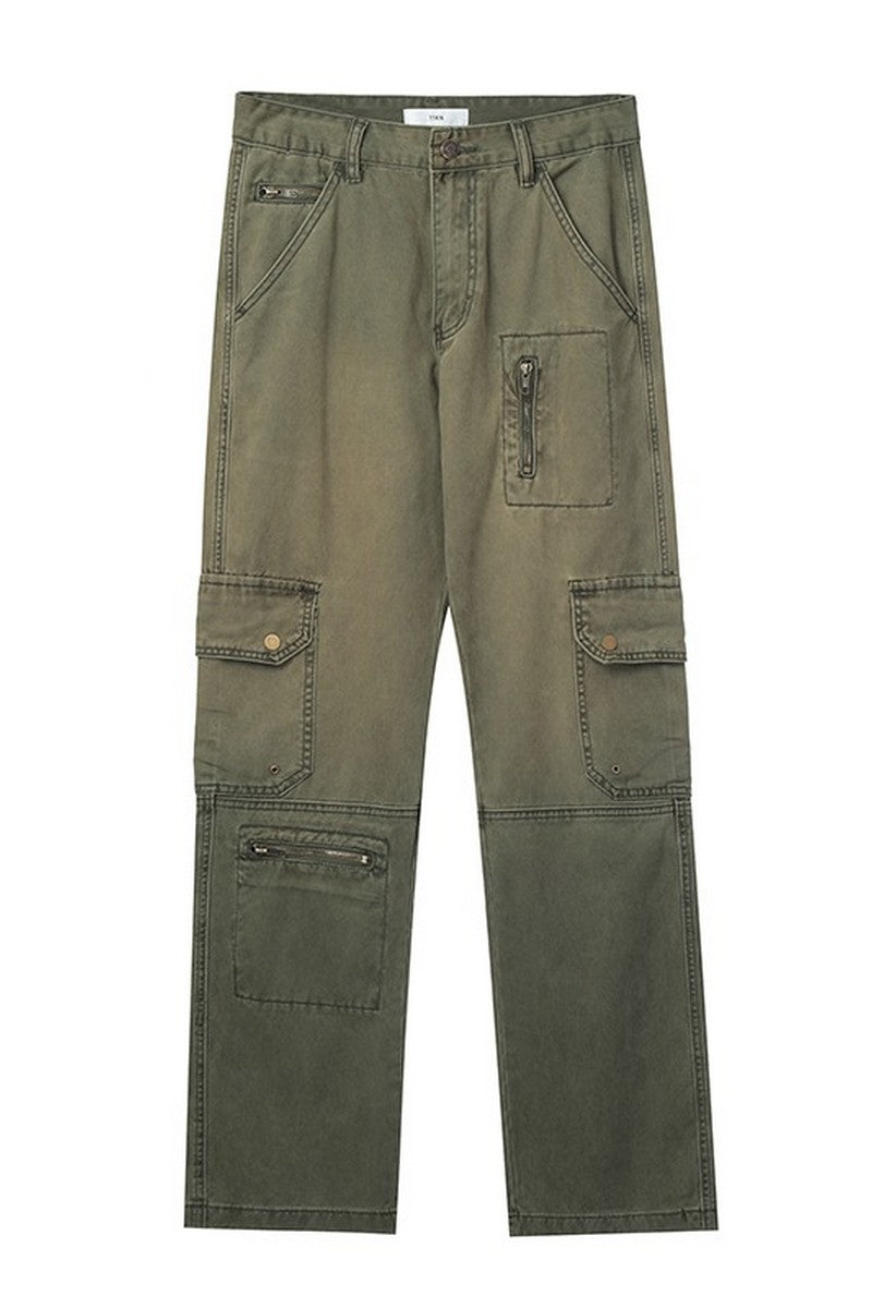 Multi-Pocket Loose Straight Jeans