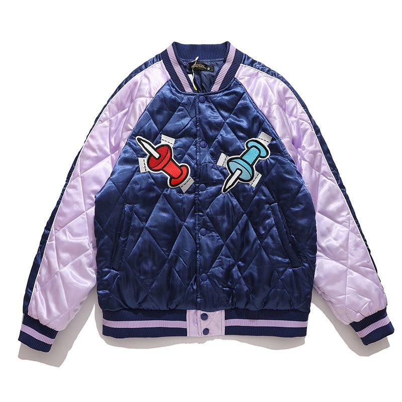 CZ Embroidered Logo Padded Varsity Jacket