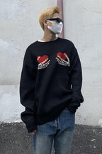 CZ Skeleton Hands Knit Sweater