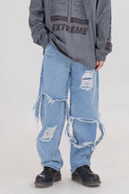 CZ Washed Ripped Jeans