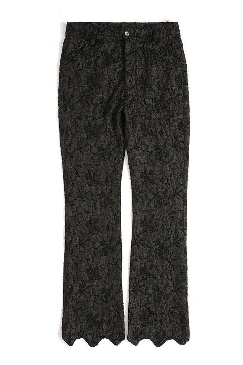 CZ Pleated Fabric Flared Trousers