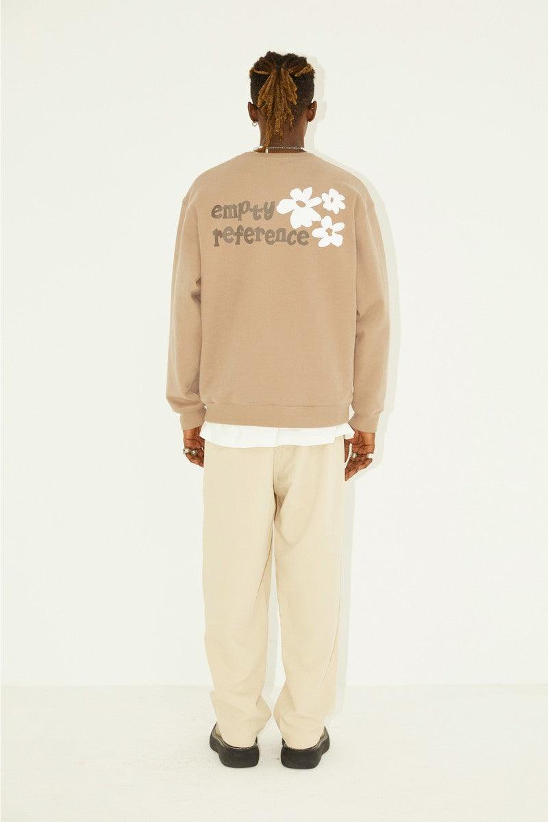 Empty Reference Camel Flower Print Sweater