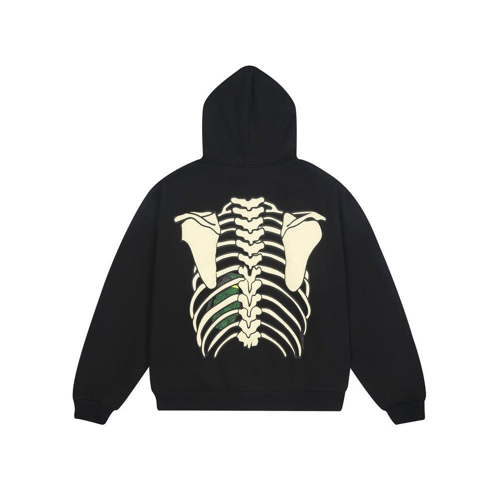 Skeleton Puff Print Hoodie