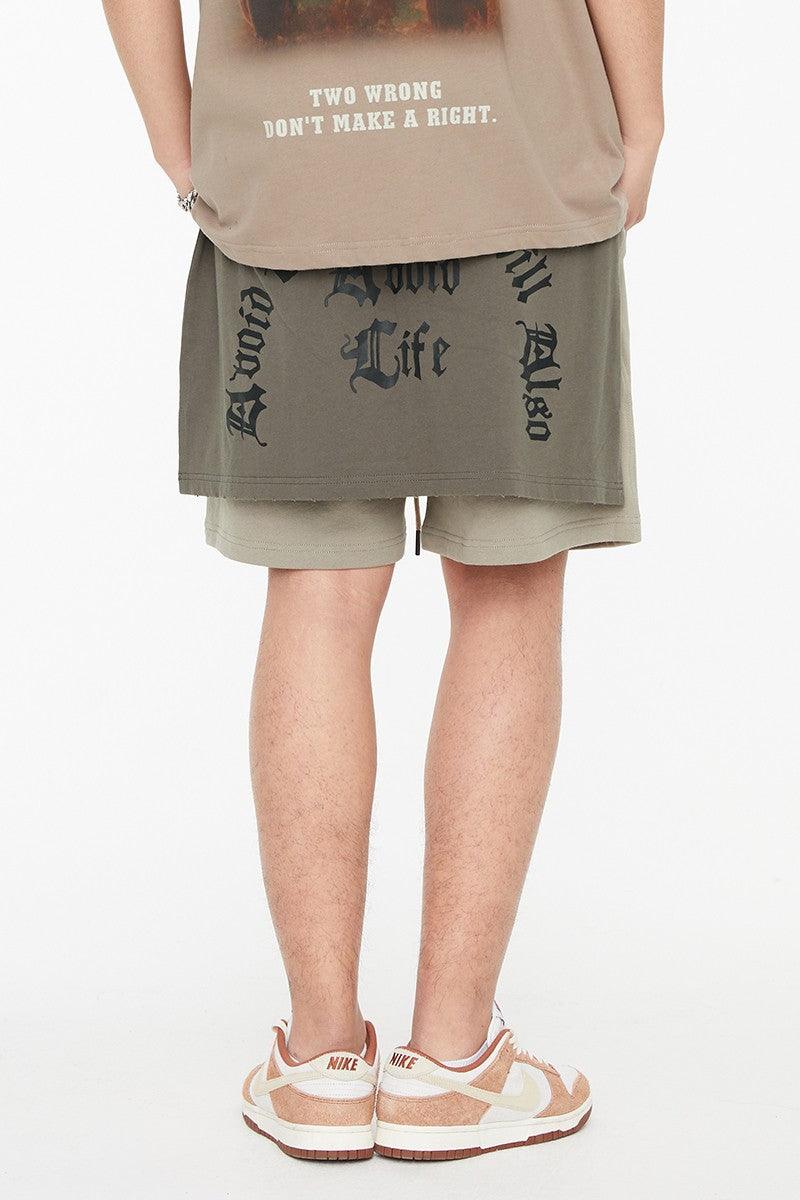 F2CE Embroidered Gothic Logo Shorts