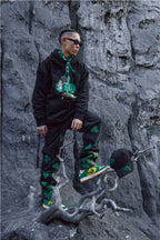 STEEPC Flower Embroidered Straight Jeans