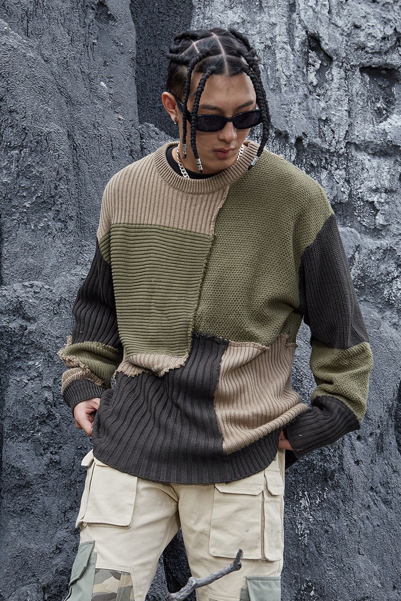 STEEPC Stitched Loose Knit Sweater