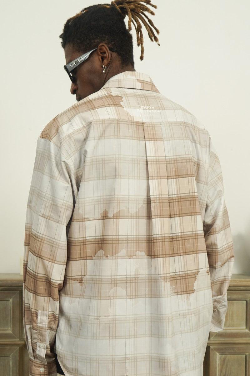 Empty Reference Faded Plaid Long Sleeve Shirt