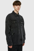Old Order Butterflies Embroidered Jeans Jacket