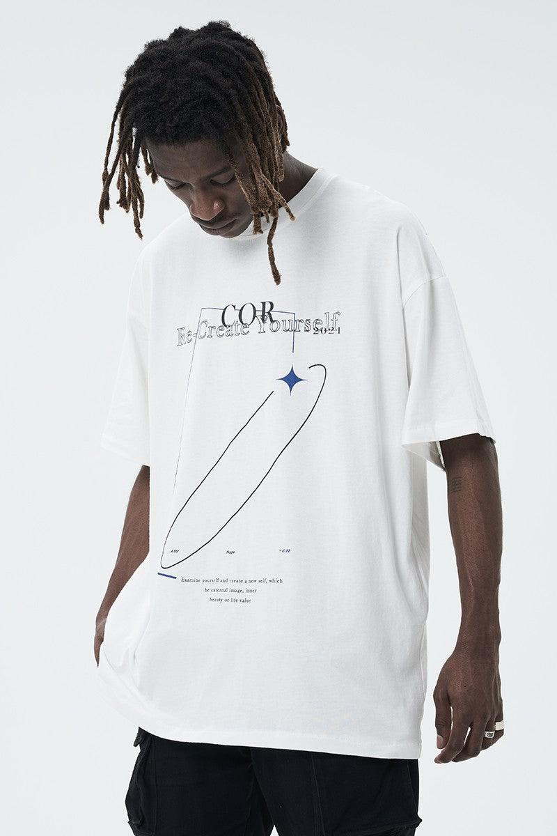 Center of Rotation Geometric Print Logo Tee