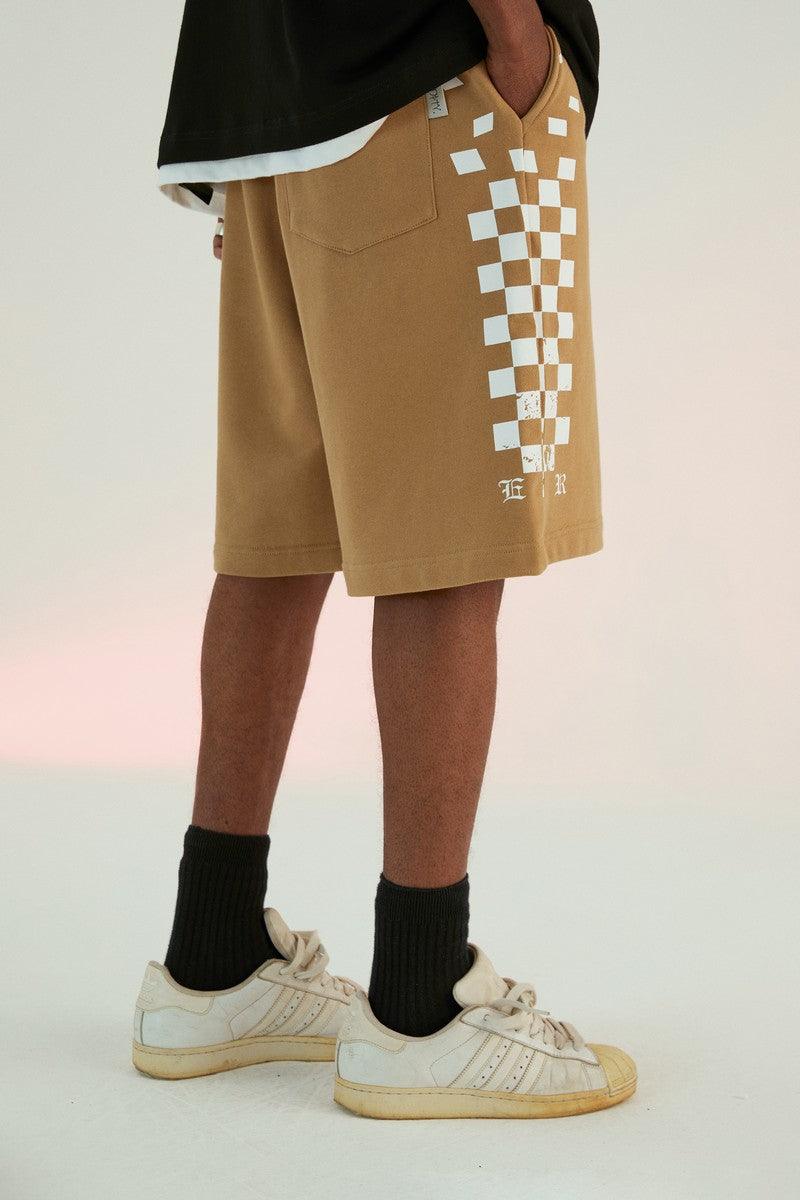 Empty Reference Checkerboard Print Shorts