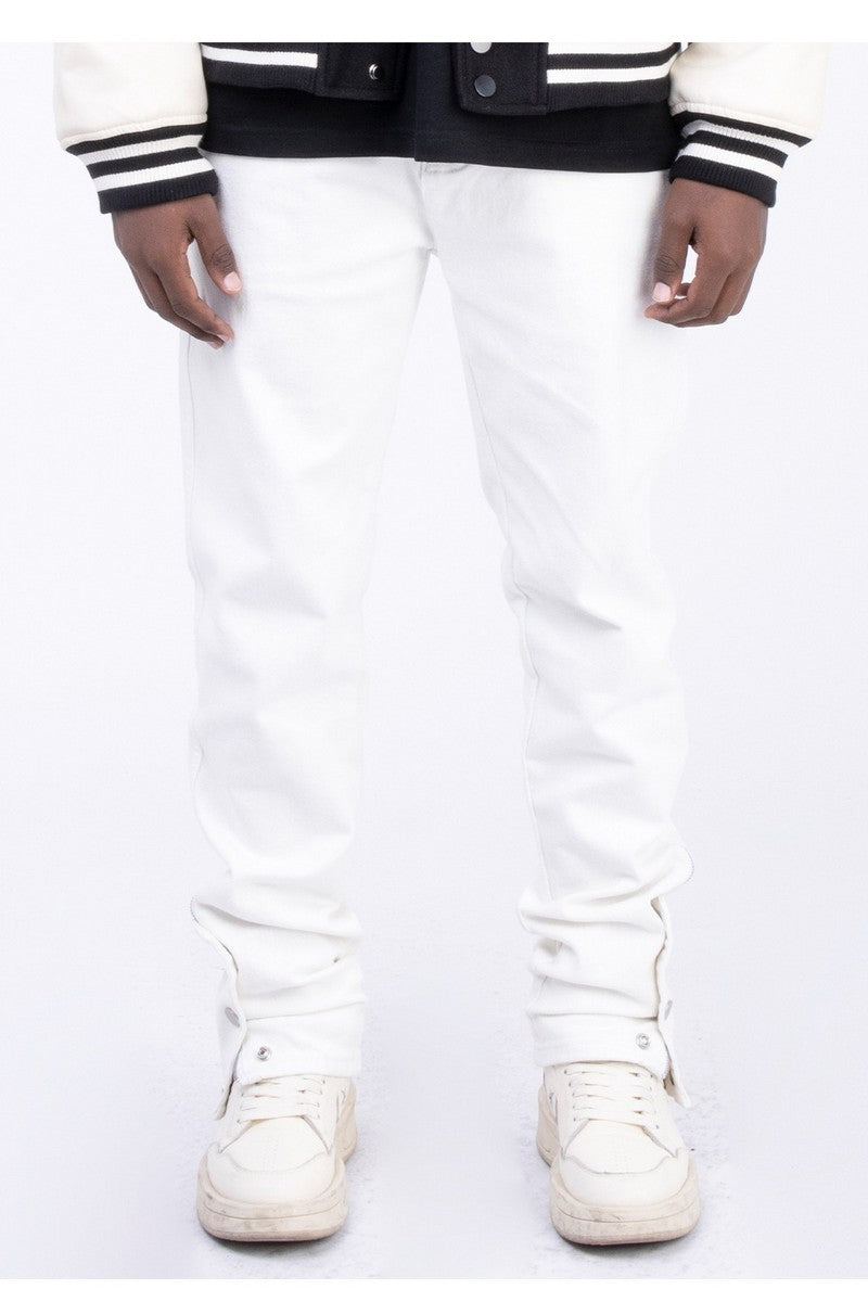 Buttons Straight Jeans