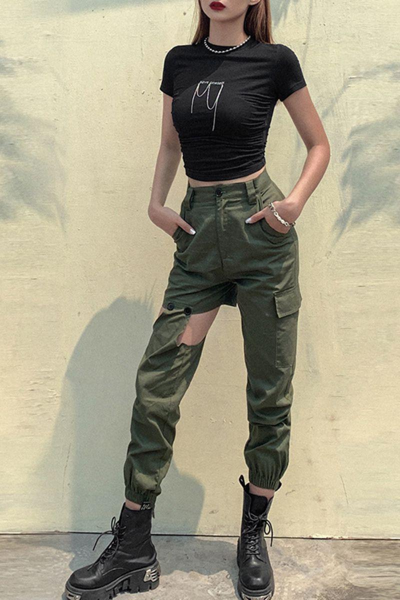 CZ Button Asymmetrical Cargos