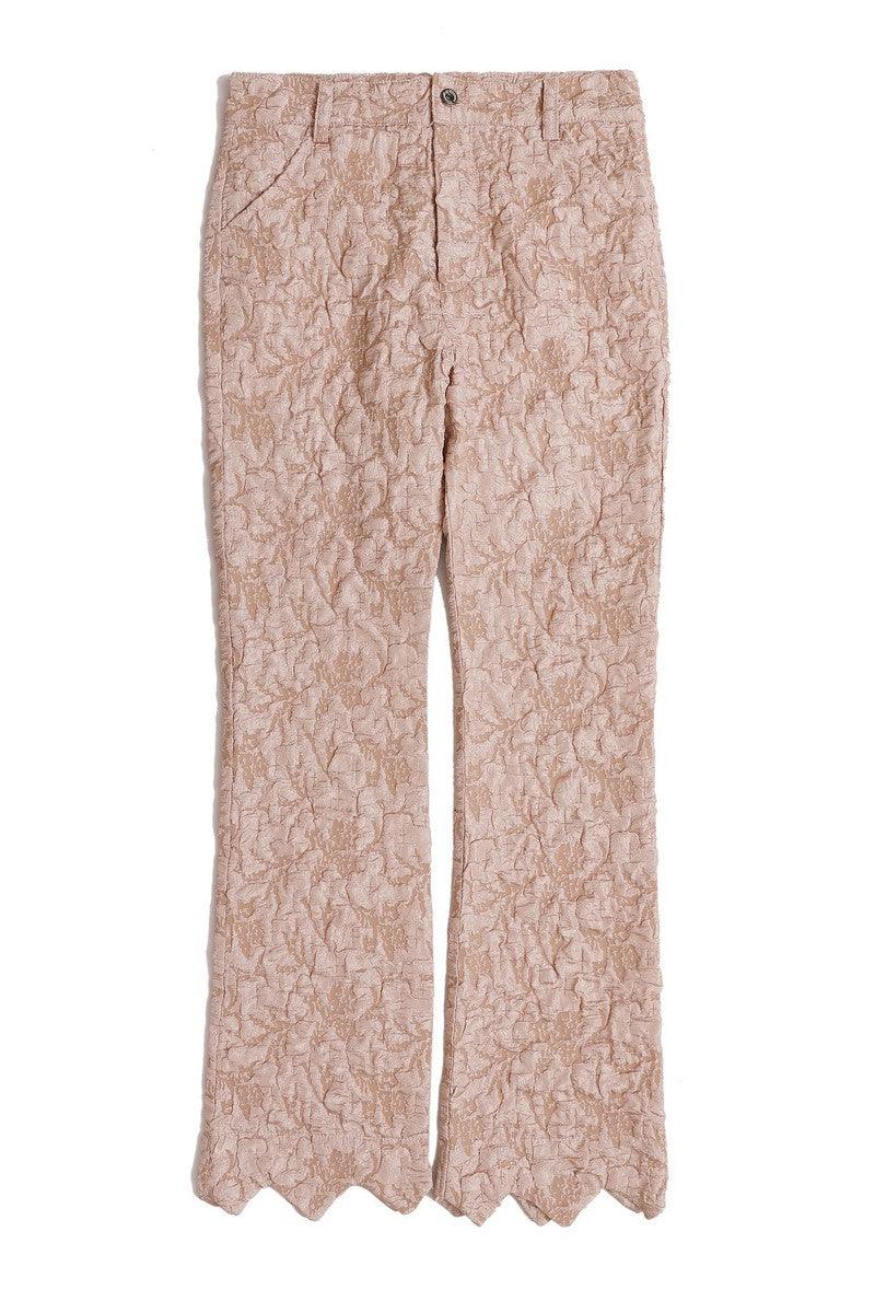 CZ Pleated Fabric Flared Trousers