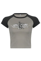 Grey Tattoo Crop Top