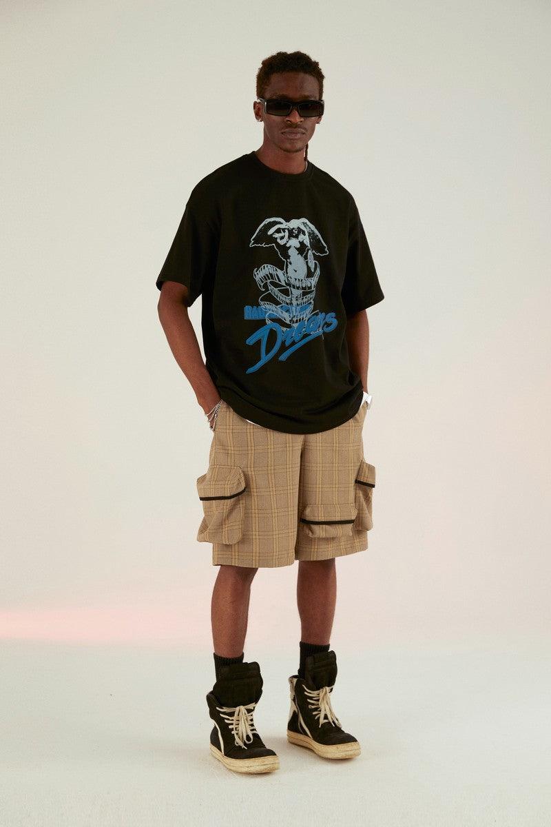Empty Reference Coffee Plaid Functional Shorts