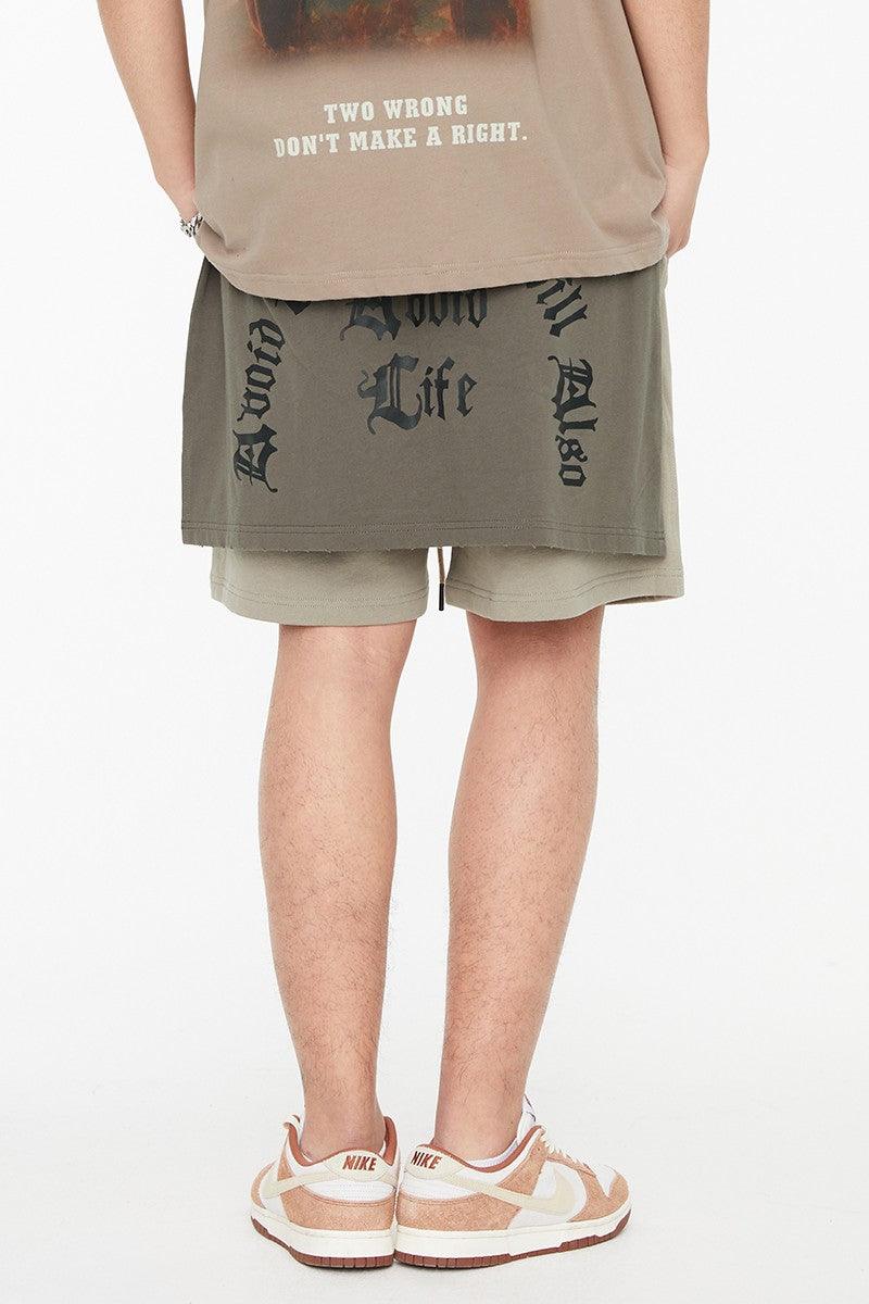 F2CE Embroidered Gothic Logo Shorts