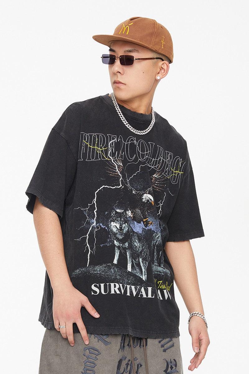 Vintage Wolf Print Tee