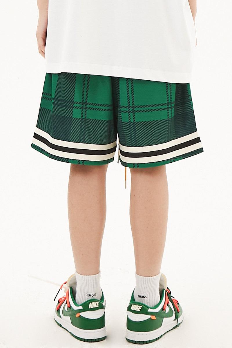 F2CE Embroidered Logo Plaid Shorts