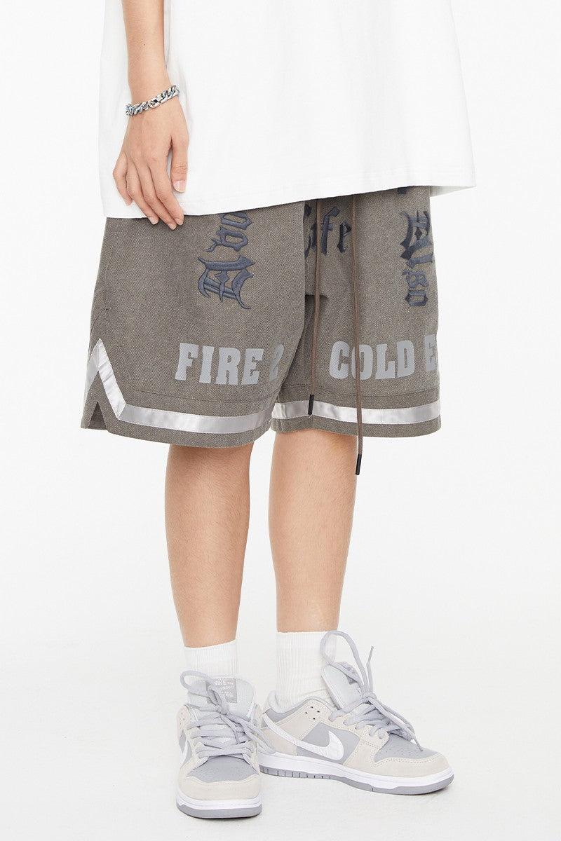 F2CE Embroidered Washed Shorts