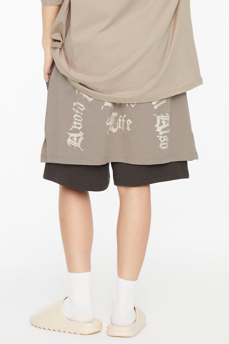 F2CE Embroidered Gothic Logo Shorts