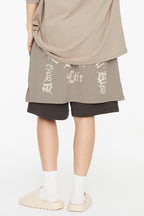 F2CE Embroidered Gothic Logo Shorts