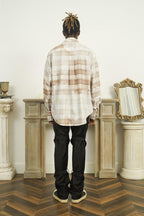 Empty Reference Faded Plaid Long Sleeve Shirt