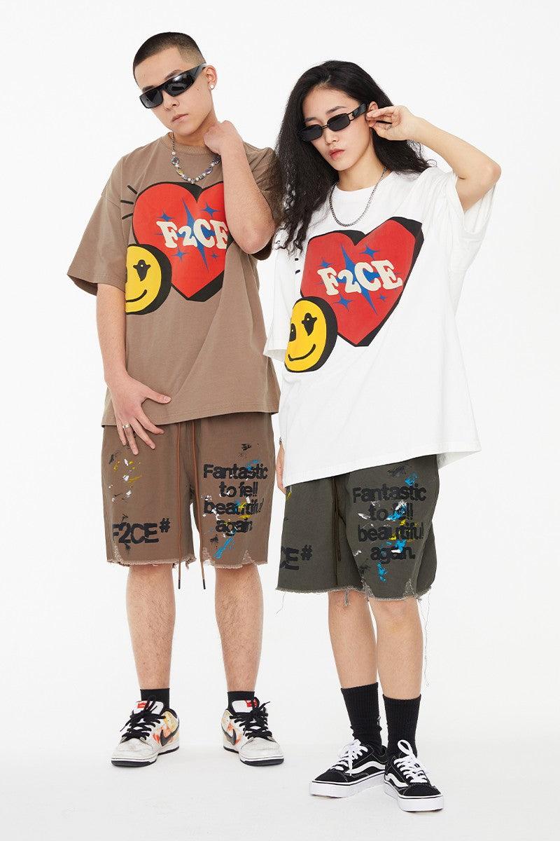 F2CE Foam Print Smiley Logo Tee