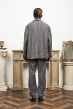 Empty Reference Thorn Print Straight Trousers