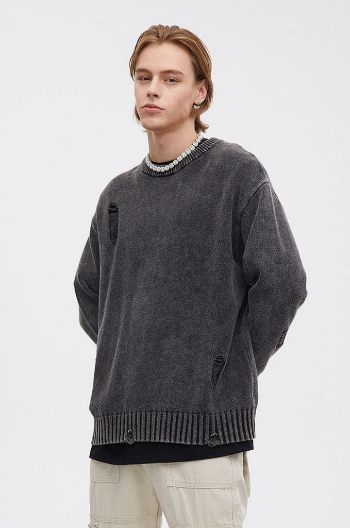 CZ Distressed Retro Sweater