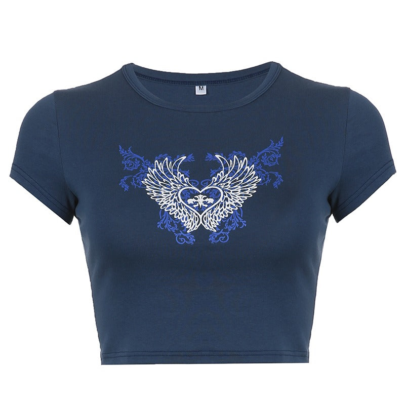 Blue Tattoo Crop Top