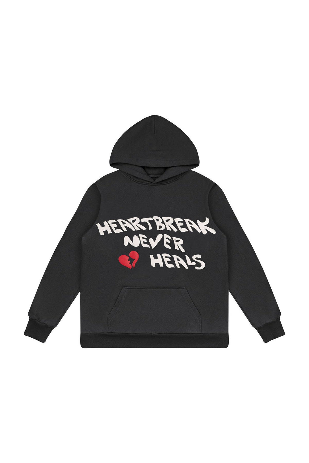 Drifting Apart Puff Print Gray Hoodie