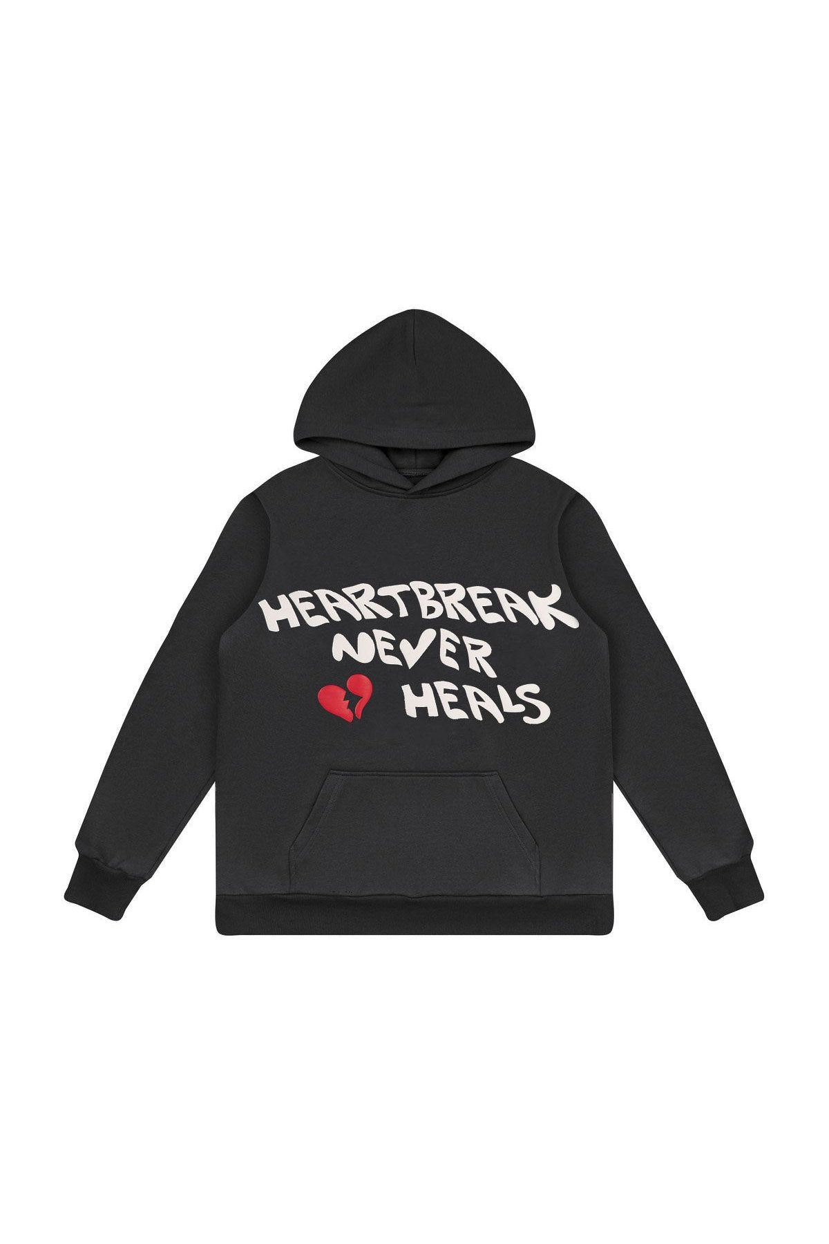Drifting Apart Puff Print Gray Hoodie