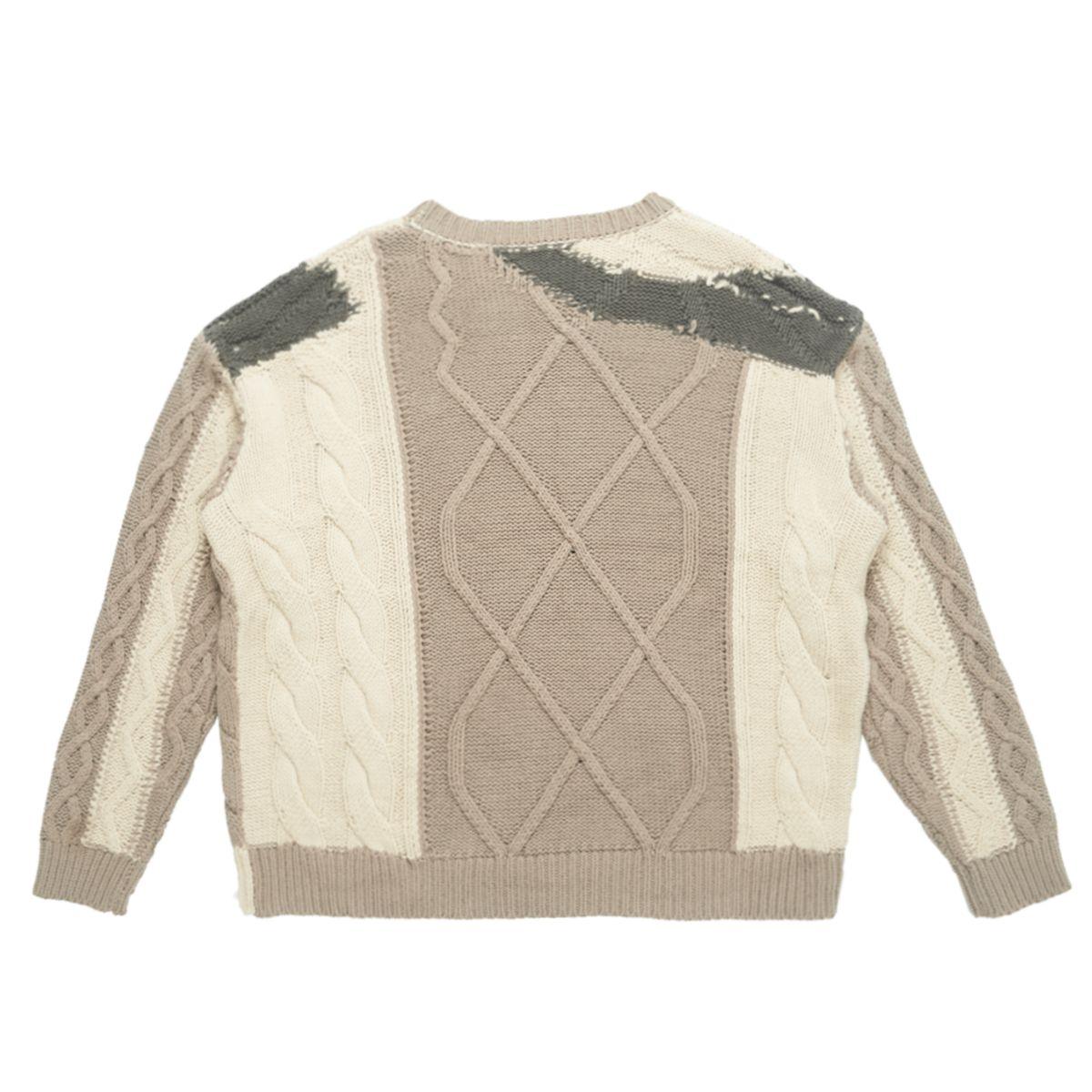 Empty Reference Beige Stitched Sweater