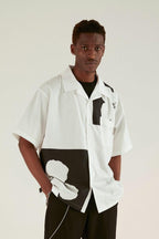 Empty Reference White Floral Print Cuban Shirt
