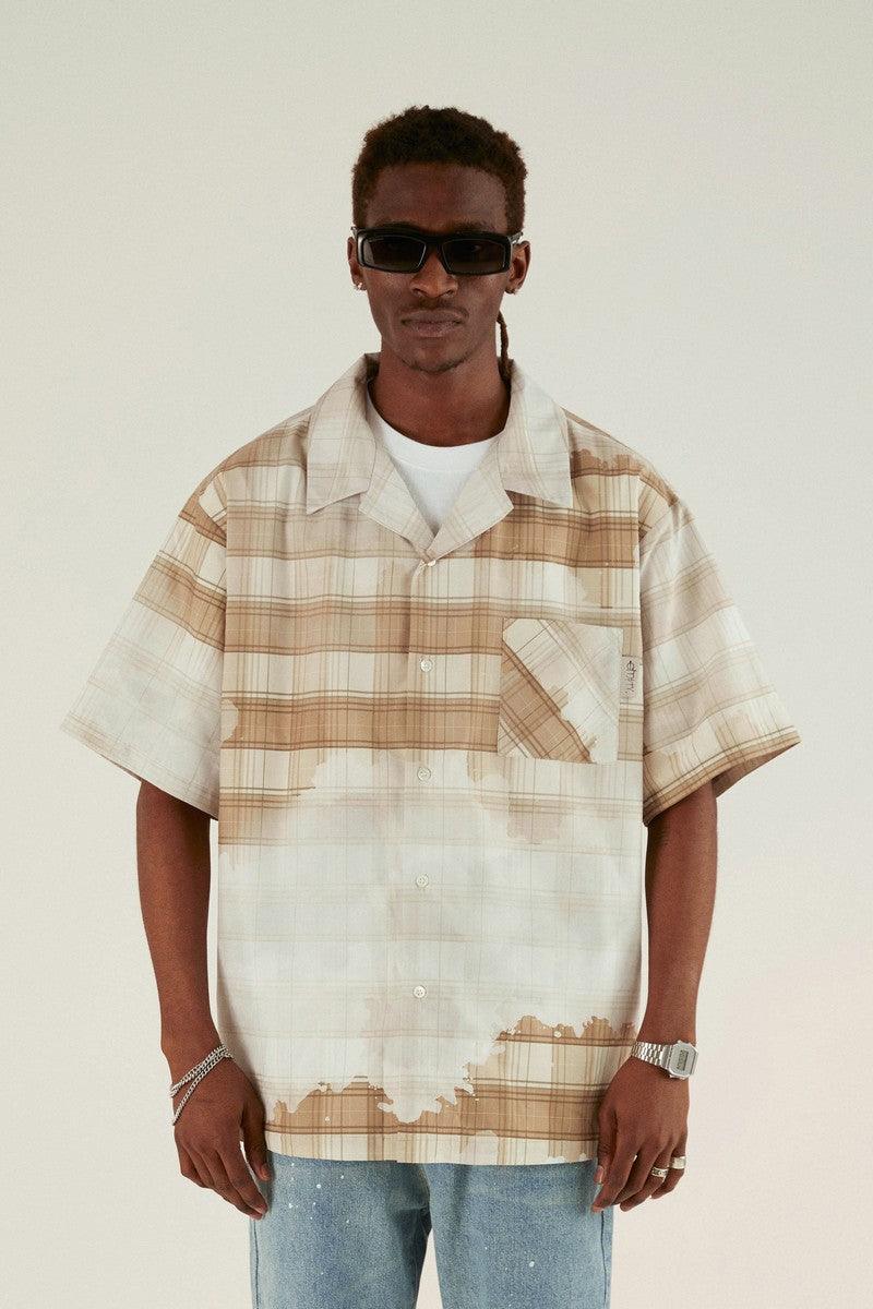 Empty Reference Faded Plaid Cuban Shirt