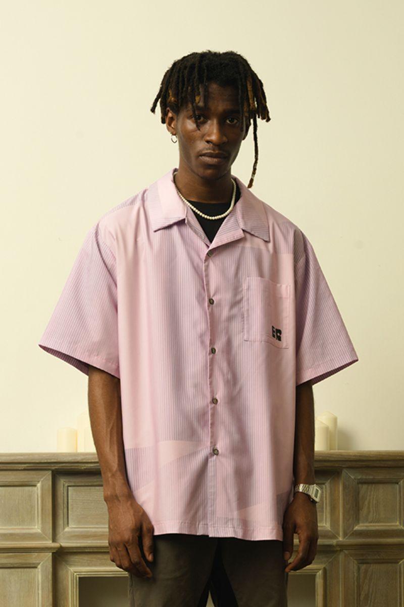 Empty Reference Pink Striped Cuban Shirt