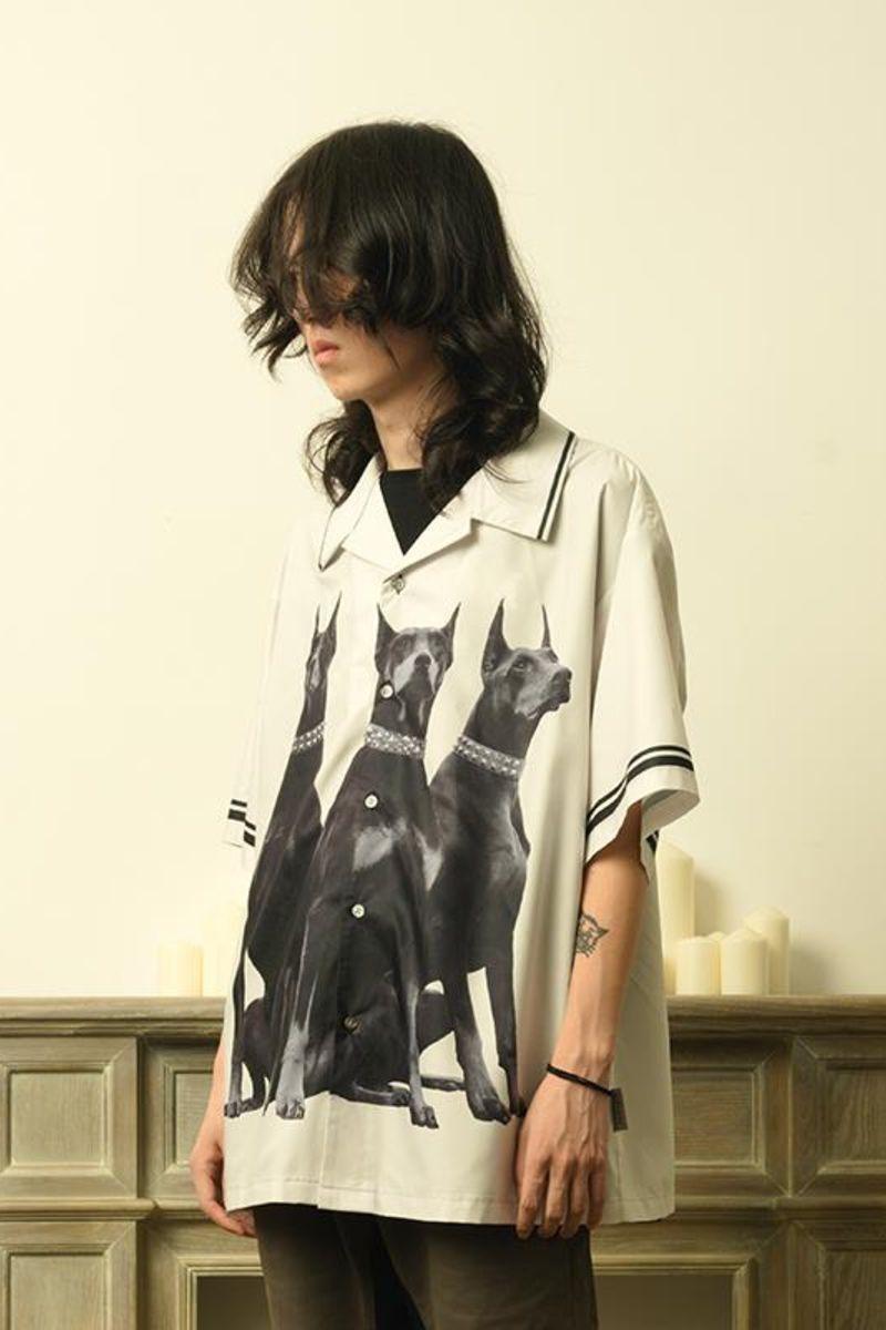 Empty Reference Doberman Printed Cuban Shirt