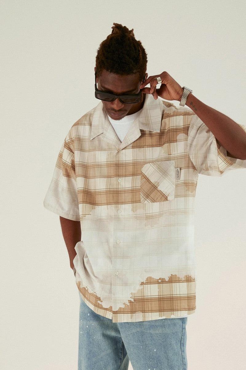 Empty Reference Faded Plaid Cuban Shirt