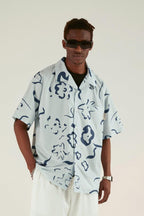Empty Reference Hand-Painted Flowers Cuban Shirt